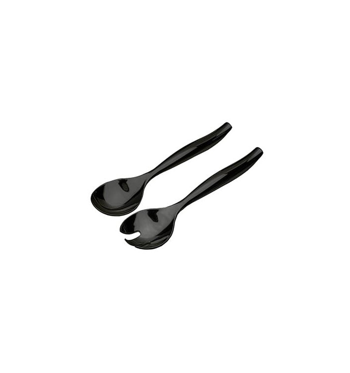 Cuillère et Fourchette Plastique Noire Pour Salade Cuillère et Fourchette Plastique Noire Pour Salade