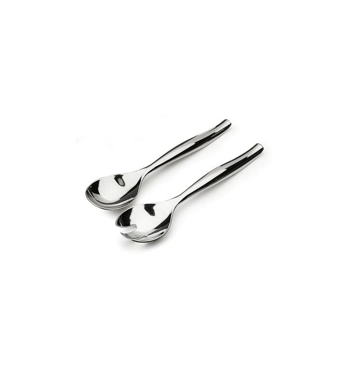 Cuillère et Fourchette Plastique Argenté Salade Cuillère et Fourchette Plastique Argenté Salade