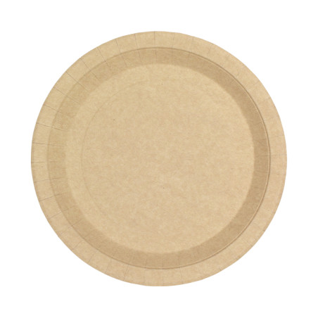Assiette en Carton Ronde Ingraissable Kraft Ø22cm 195g/m² (350 Utés)
