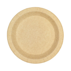 Assiette en Carton Ronde Ingraissable Kraft Ø18cm 195g/m² (450 Utés)