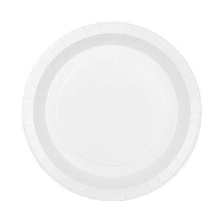 Assiette en Carton Ronde Ingraissable Blanc Ø18cm 250g/m² (50 Utés)