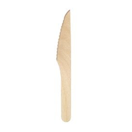 Couteau en Bois Jetable 16,5cm (25 Utés)