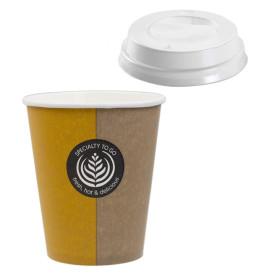Gobelet Carton 6oz/180ml "Specialty"+ Couvercles Ø7,0cm (1.000 Utés)