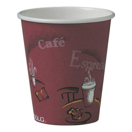 Gobelet Carton 6oz/180ml Café "Bistro" Ø7,4cm (50 Utés)