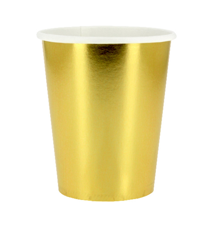 Gobelet Carton Or 9Oz/240ml "Party" (10 Unités) Gobelet Carton Or 9Oz/240ml "Party" (10 Unités)