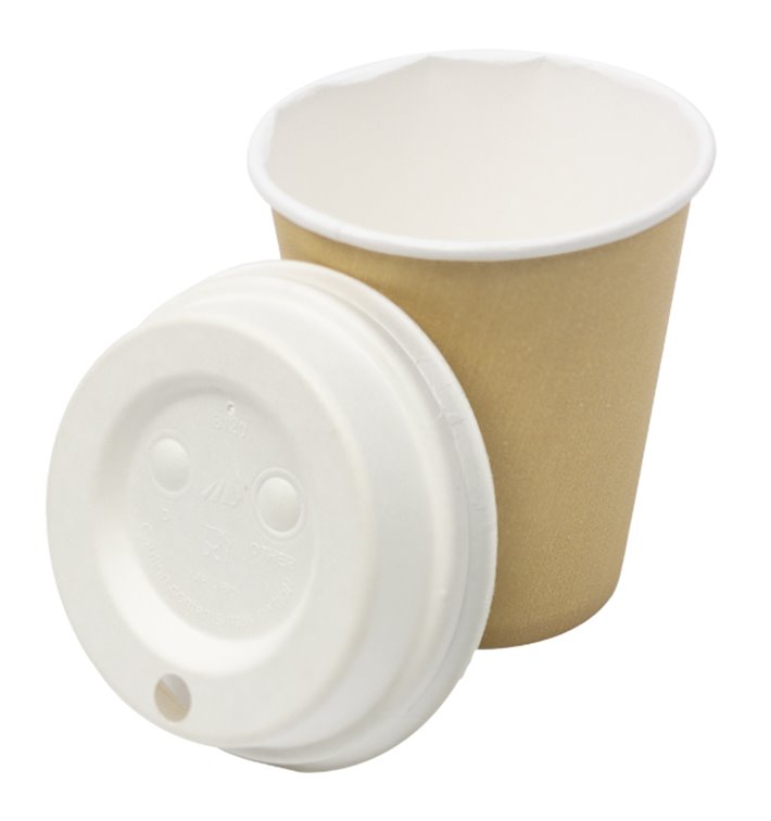 Couvercle Avec Trou en Fibre Moulée Blanc Ø8cm (60 Utés) Couvercle Avec Trou en Fibre Moulée Blanc Ø8cm (60 Utés)