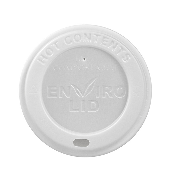 Couvercle en CPLA pour Gobelet Carton 12, 16 et 22 Oz Ø9cm (1000 Utés) Couvercle en CPLA pour Gobelet Carton 12, 16 et 22 Oz Ø9cm (1000 Utés)