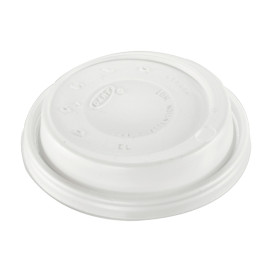 Couvercle plastique PS "Cappuccino" Blanc Ø8,6cm (100 Unités)