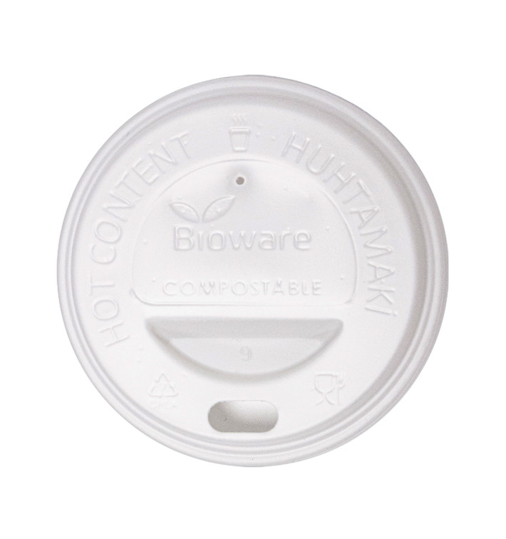 Couvercle en CPLA pour Gobelet Carton 4Oz/120ml Ø6,2cm (100 Utés) Couvercle en CPLA pour Gobelet Carton 4Oz/120ml Ø6,2cm (100 Utés)
