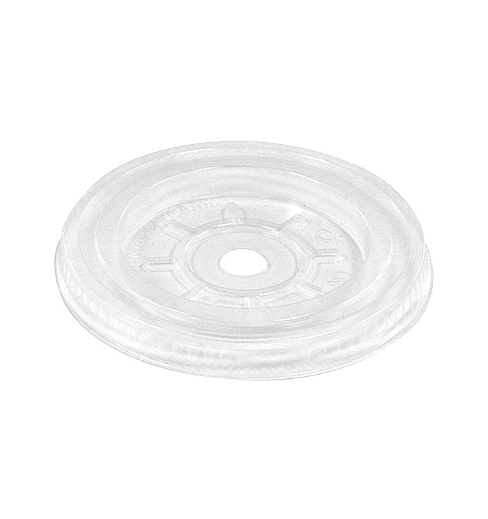 Couvercle Plat en PLA Perforé Trans. Ø7,8cm (3000 Unités) Couvercle Plat en PLA Perforé Trans. Ø7,8cm (3000 Unités)