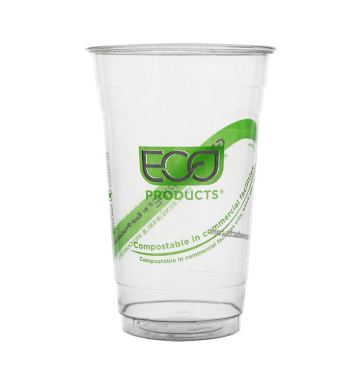 Gobelet Biodégradable PLA PLA Green Stripe Ø9,5cm 590ml (1.000 Utés)