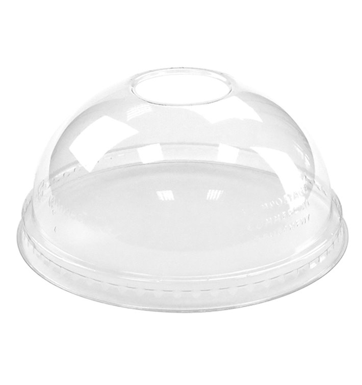 Couvercle Dôme avec Passage PLA Gobelet 265,355,590ml (100 Utés) Couvercle Dôme avec Passage PLA Gobelet 265,355,590ml (100 Utés)