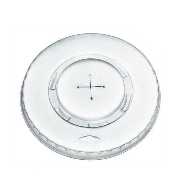Couvercle Plat avec Croix PLA Transp. Ø9,5cm (2000 Unités) Couvercle Plat avec Croix PLA Transp. Ø9,5cm (2000 Unités)