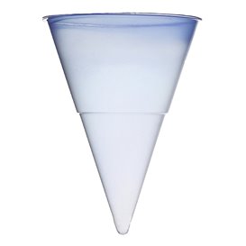 Cône bleuté en Plastique 115ml (200 Unités)