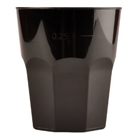 Verre Plastique à Cocktail Noir PP Ø84mm 270ml (20 Unités)
