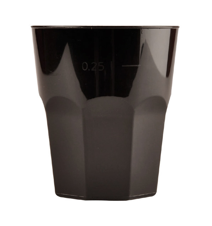 Verre Plastique à Cocktail Noir PP Ø84mm 270ml (20 Unités)