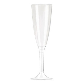 Flûte à Champagne Pied Transparent 100ml (100 Unités)