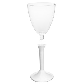 Flûte Plastique Vin Pied Blanc 180ml 2P (20 Utés)