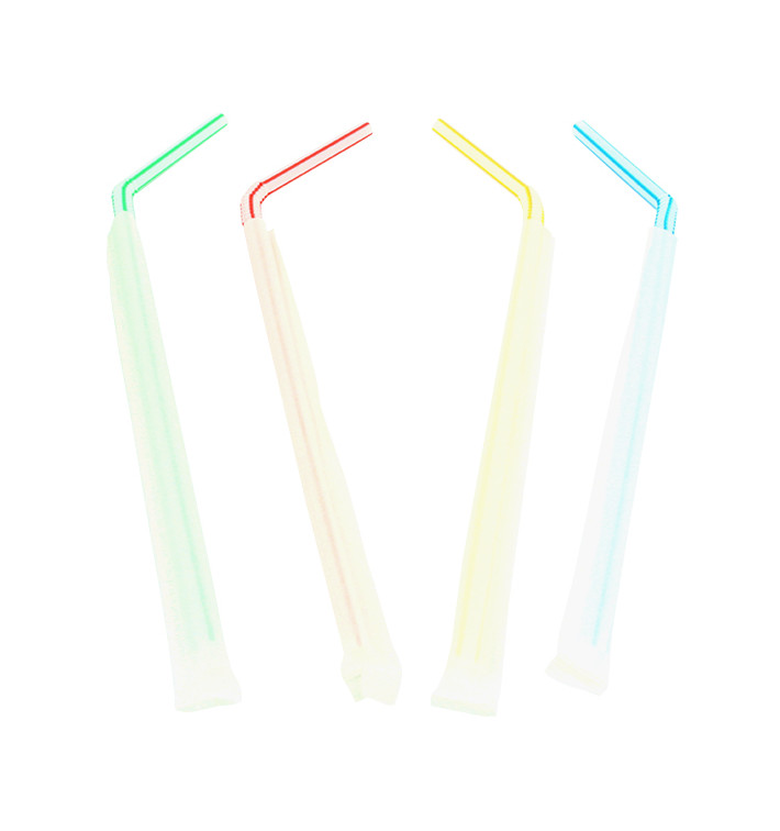 Pailles Flexibles Emballées Individuellement en Sachet Ø5mm 23cm (250 Utés) Pailles Flexibles Emballées Individuellement en Sachet Ø5mm 23cm (250 Utés)