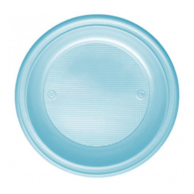 Assiette Plastique PS Creuse Bleu Clair Ø220mm (30 Unités)