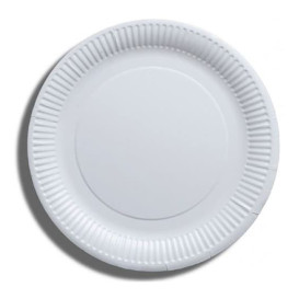 Assiette en Papier Blanc Biodégradable Ø23cm (100 Utés)