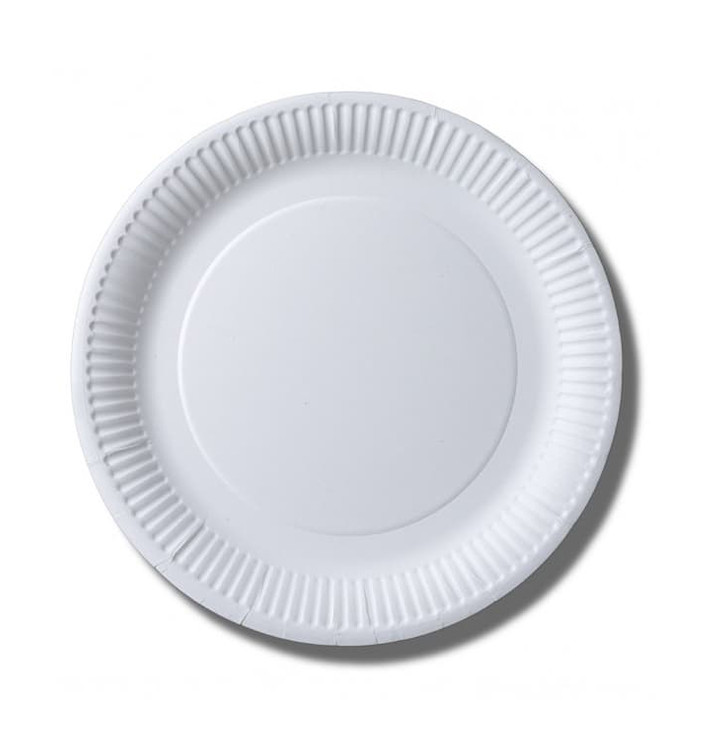 Assiette en Papier Biocoated Blanc Ø23cm (20 Unités)