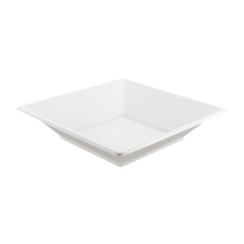 Assiette Plastique Carrée Creuse Blanche 170mm (6 Utés)