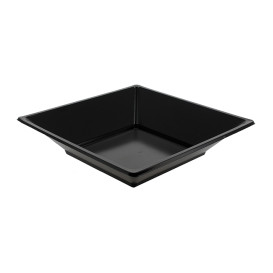 Assiette Plastique Carrée Creuse Noire 170mm (6 Utés)