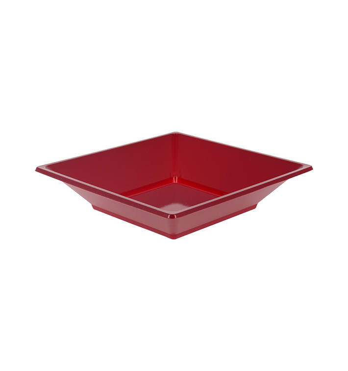 Assiette Plastique Carrée Creuse Bordeaux 170mm (750 Unités) Assiette Plastique Carrée Creuse Bordeaux 170mm (750 Unités)