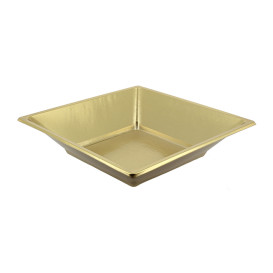 Assiette Plastique Carrée Creuse Dore 180mm (300 Utés)