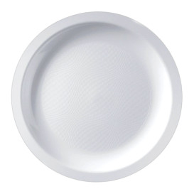 Assiette carton blanc Ø 18 cm plastifiée