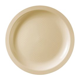 Assiette Plastique Réutilisable Plate Crème PP Ø185mm (50 Utés)
