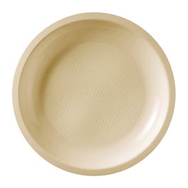 Assiette Plastique Réutilisable Plate Crème PP Ø220mm (50 Utés)