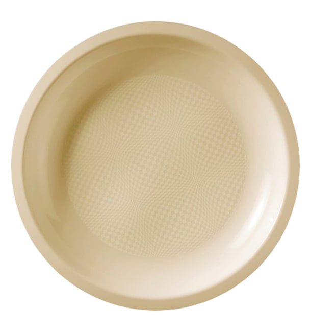 Assiette Plastique Réutilisable Plate Crème PP Ø220mm (600 Utés)