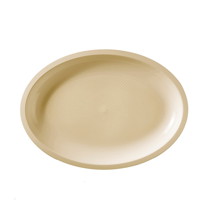 Plateau Plastique Réutilisable Ovale Crème PP 315x220mm (300 Utés) Plateau Plastique Réutilisable Ovale Crème PP 315x220mm (300 Utés)