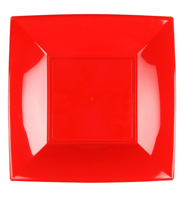 Assiette Plastique Réutilisable Plate Rouge PP 180mm (300 Utés)
