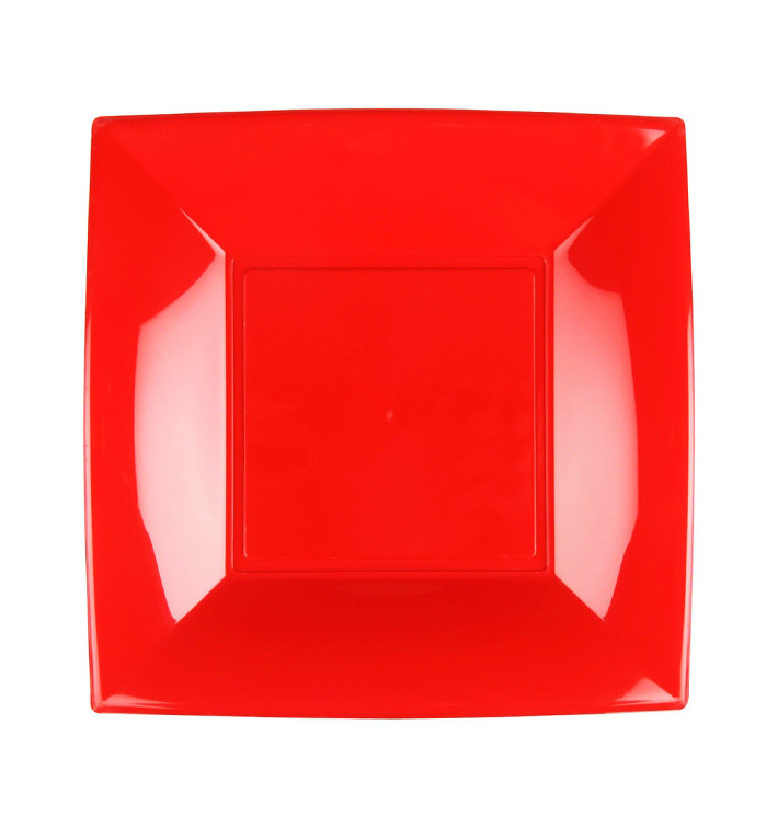Assiette Plastique Réutilisable Plate Rouge PP 230mm (300 Utés) Assiette Plastique Réutilisable Plate Rouge PP 230mm (300 Utés)