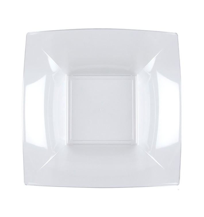 Assiette Plastique Réutilisable Creuse Transp. PS 180mm (25 Utés)