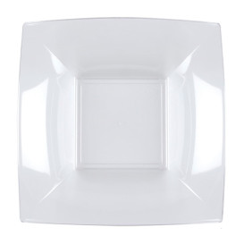 Assiette Plastique Réutilisable Creuse Transp. PS 180mm (300 Utés)