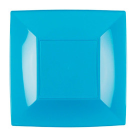 Assiette Plastique Réutilisable Plate Turquoise PP 180mm (25 Utés)