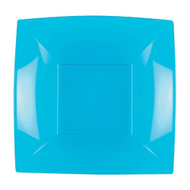 Assiette Plastique Réutilisable creuse Turquoise PP 180mm (300 Utés)