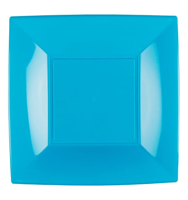 Assiette Plastique Réutilisable Plate Turquoise PP 230mm (25 Utés)