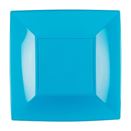 Assiette Plastique Réutilisable Plate Turquoise PP 230mm (25 Utés)