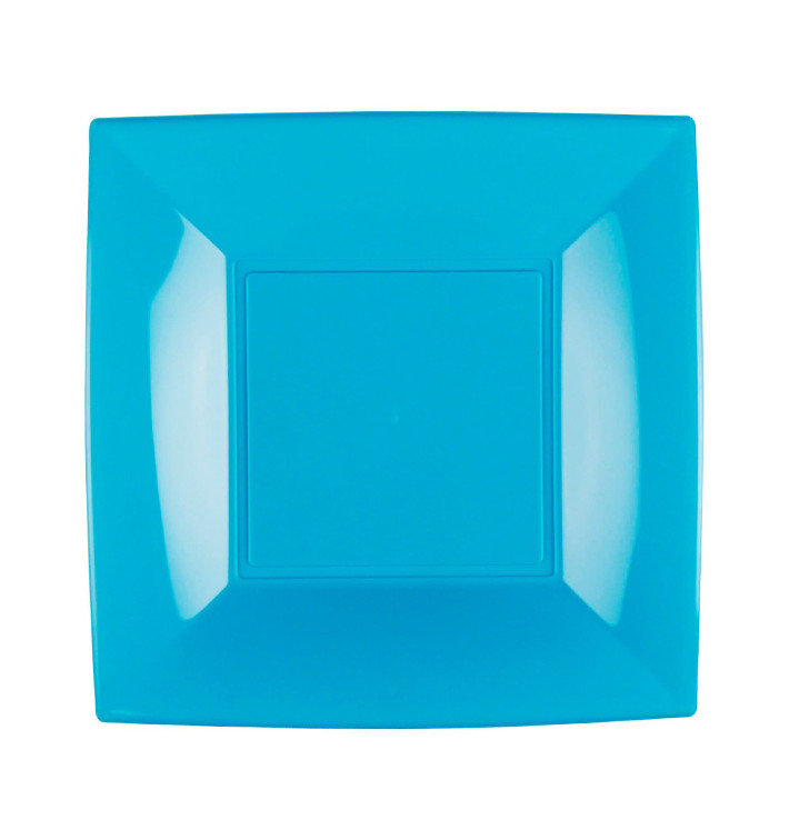 Assiette Plastique Réutilisable Plate Turquoise PP 230mm (300 Utés)