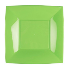 Assiette Plastique Réutilisable Plate Vert citron PP 180mm (300 Utés)