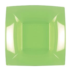 Assiette Plastique Réutilisable creuse vert citron PP 180mm (25 Utés)