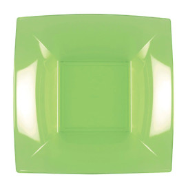 Assiette Plastique Réutilisable creuse vert citron PP 180mm (25 Utés)