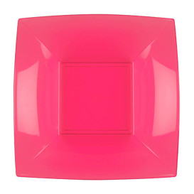 Assiette Plastique Réutilisable Creuse Fuchsia PP 180mm (300 Utés)