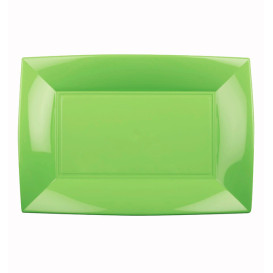 Plateau Plastique Vert citron Nice PP 280x190mm (12 Utés)