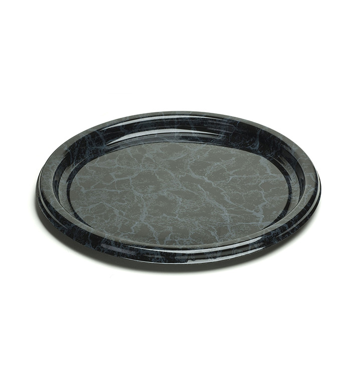 Plateau en Plastique Rond Marbré 40 cm (5 Utés) Plateau en Plastique Rond Marbré 40 cm (5 Utés)